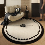 Tappeto rotondo in stile vintage francese