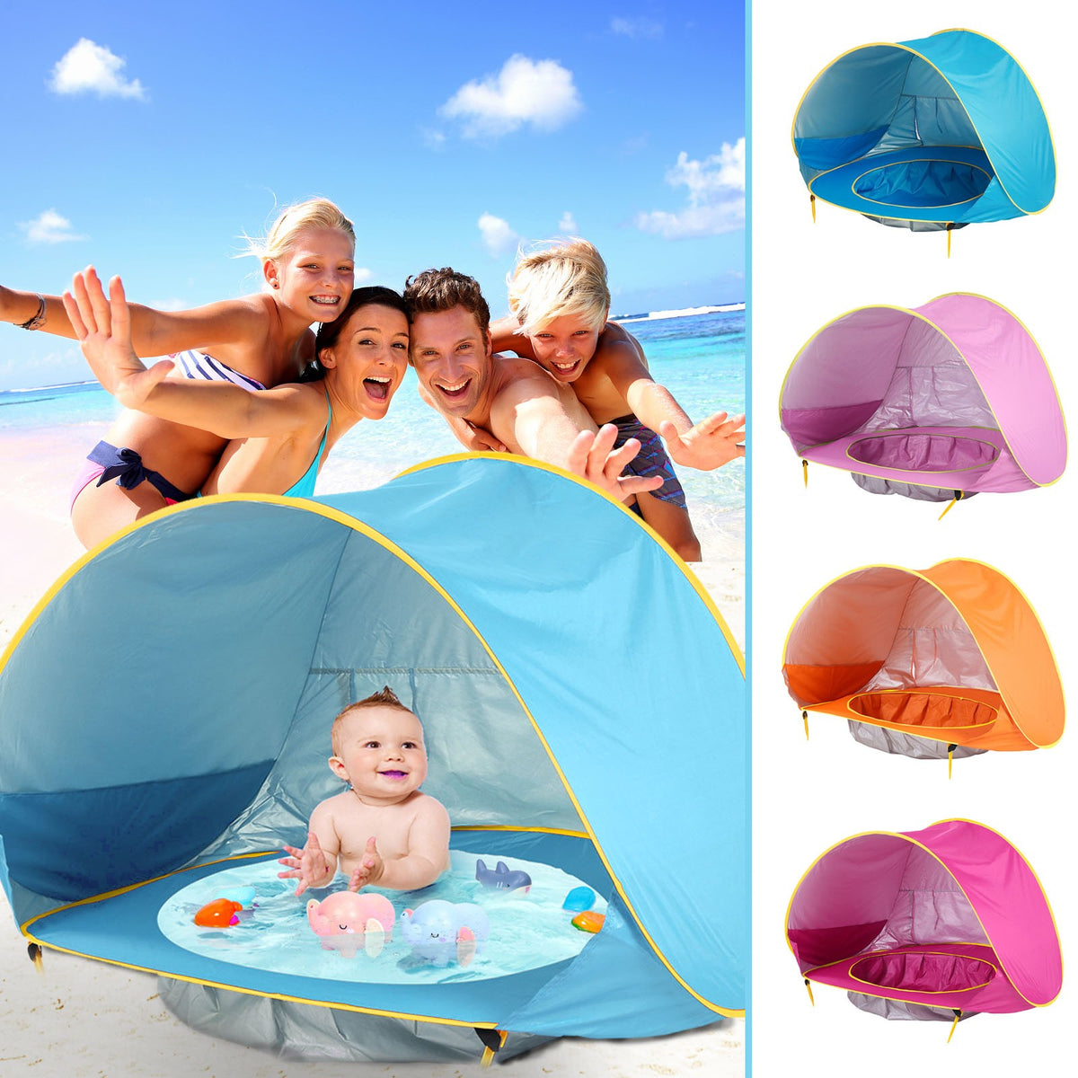 Pop-up-Baby-Strandzelt mit Sonnenschutz