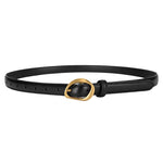 New Women's Top Layer Belt Retro Alloy Pin Buckle Leather Belt Niche Design for Jeans Belt