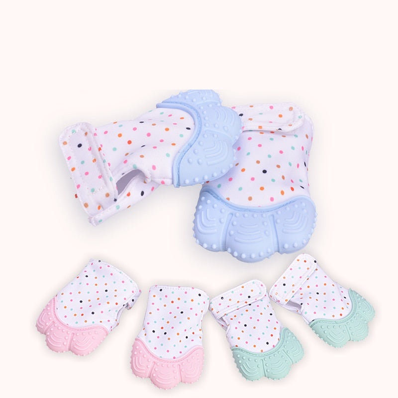 Baby-Beißring, Anti-Beiß-Silikon-Beißhandschuh für Babys, Rasselspielzeug für Kinder