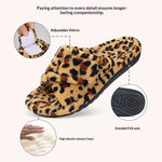Pantuflas de peluche con estampado de leopardo para mujer