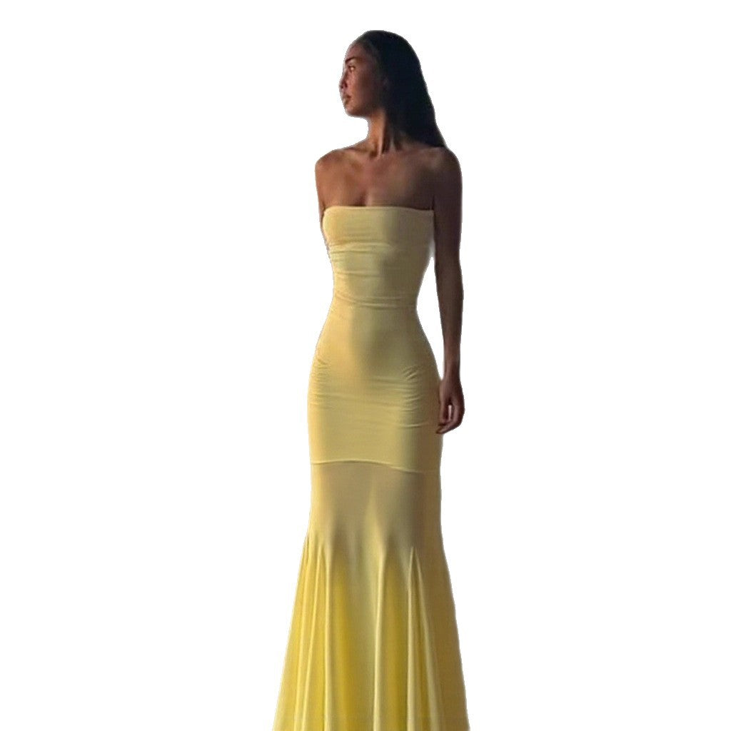 Strapless zomer-minijurk