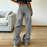 2026 Summer New Drapey Casual Straight Loose High-waisted Wide-leg Women's Jeans