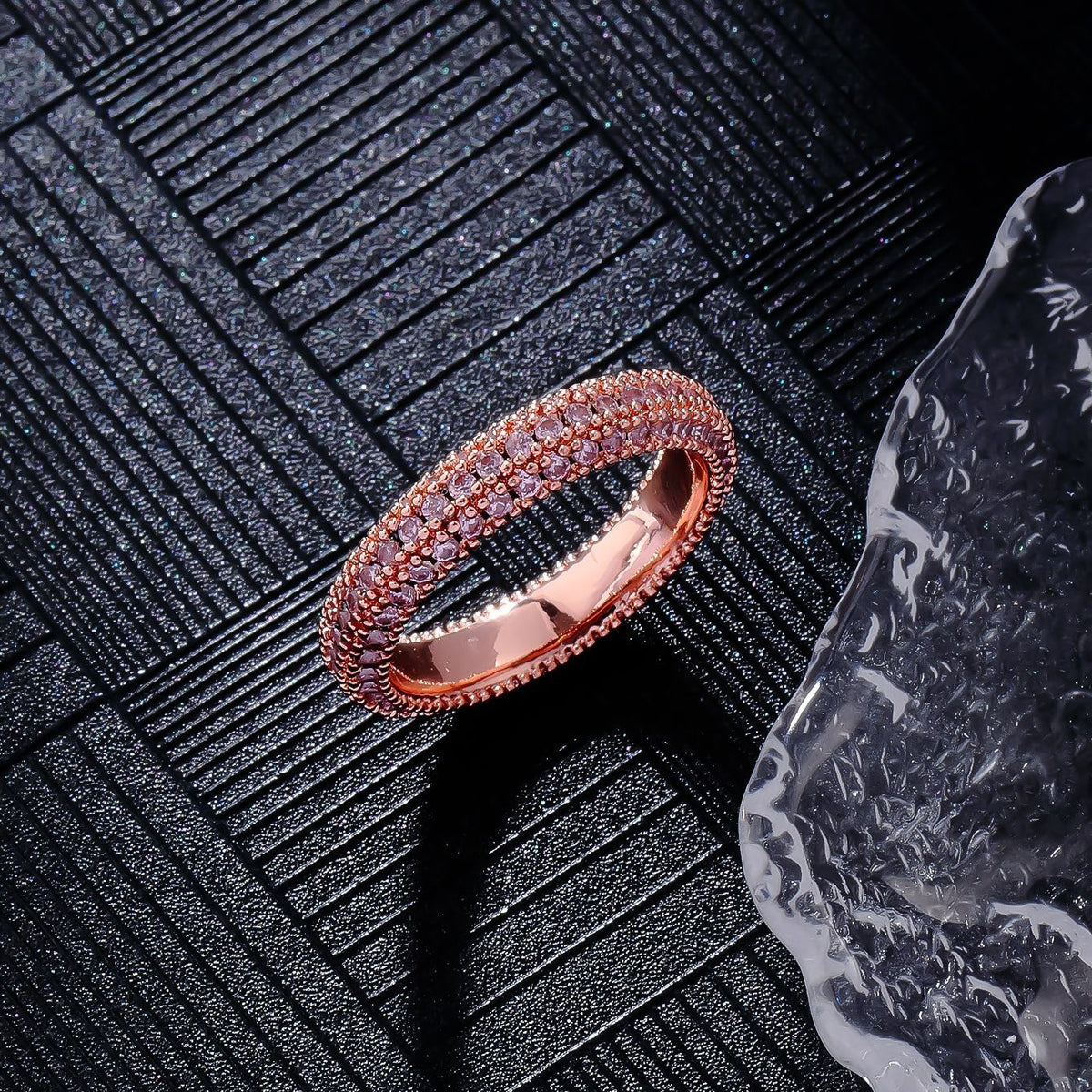 Joseph Jewelry Three-sided Zirconium Shiny Diamond Ring Fashion Personalized Hip Hop Ring