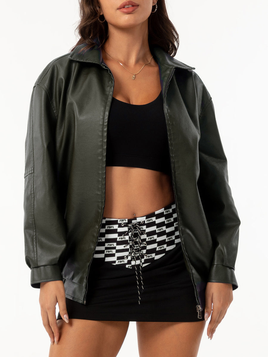 Women's Oversized Leather Jacket
