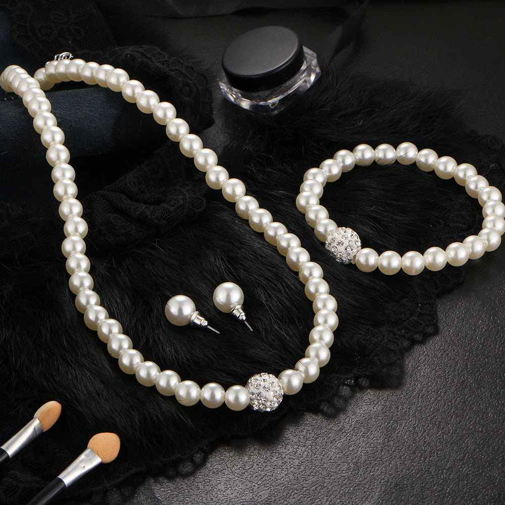 Set di gioielli con perle, 3 pezzi