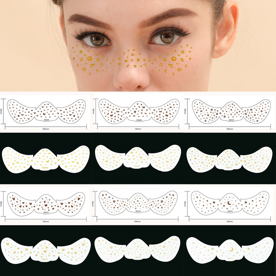 Gold Floral Face Freckle Stickers