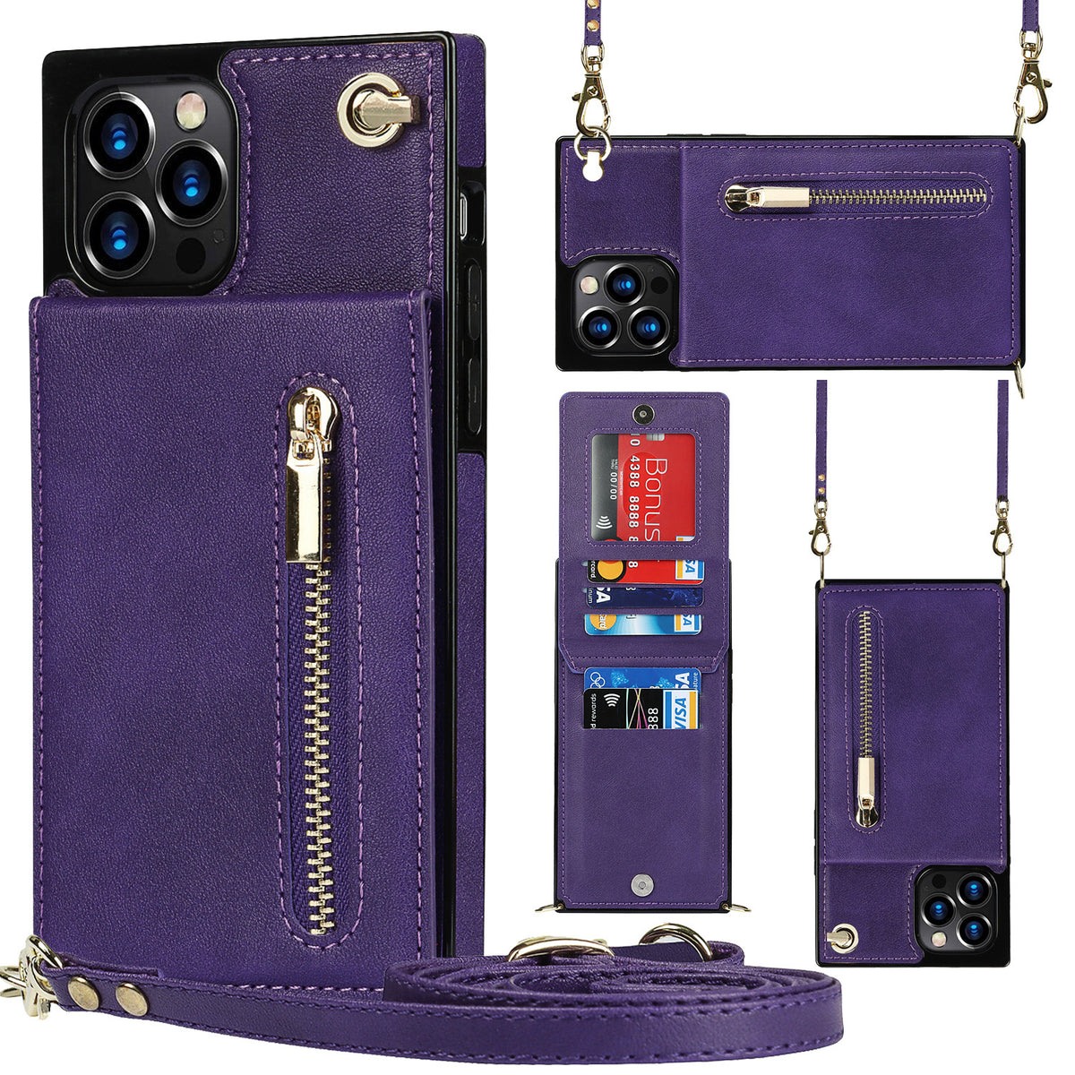 Samsung Crossbody Phone Case with Zipper Wallet