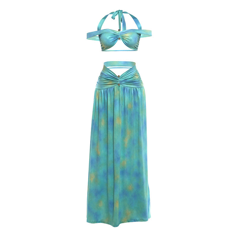 Set aus Träger-Crop-Top und Maxirock