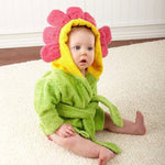 Baby Hooded Cotton Bathrobe, Cute Animal Design