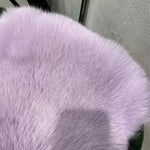 Giacca corta in pelliccia sintetica di volpe, cappotto soffice