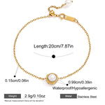 Bracelet réglable en zircon, acier inoxydable