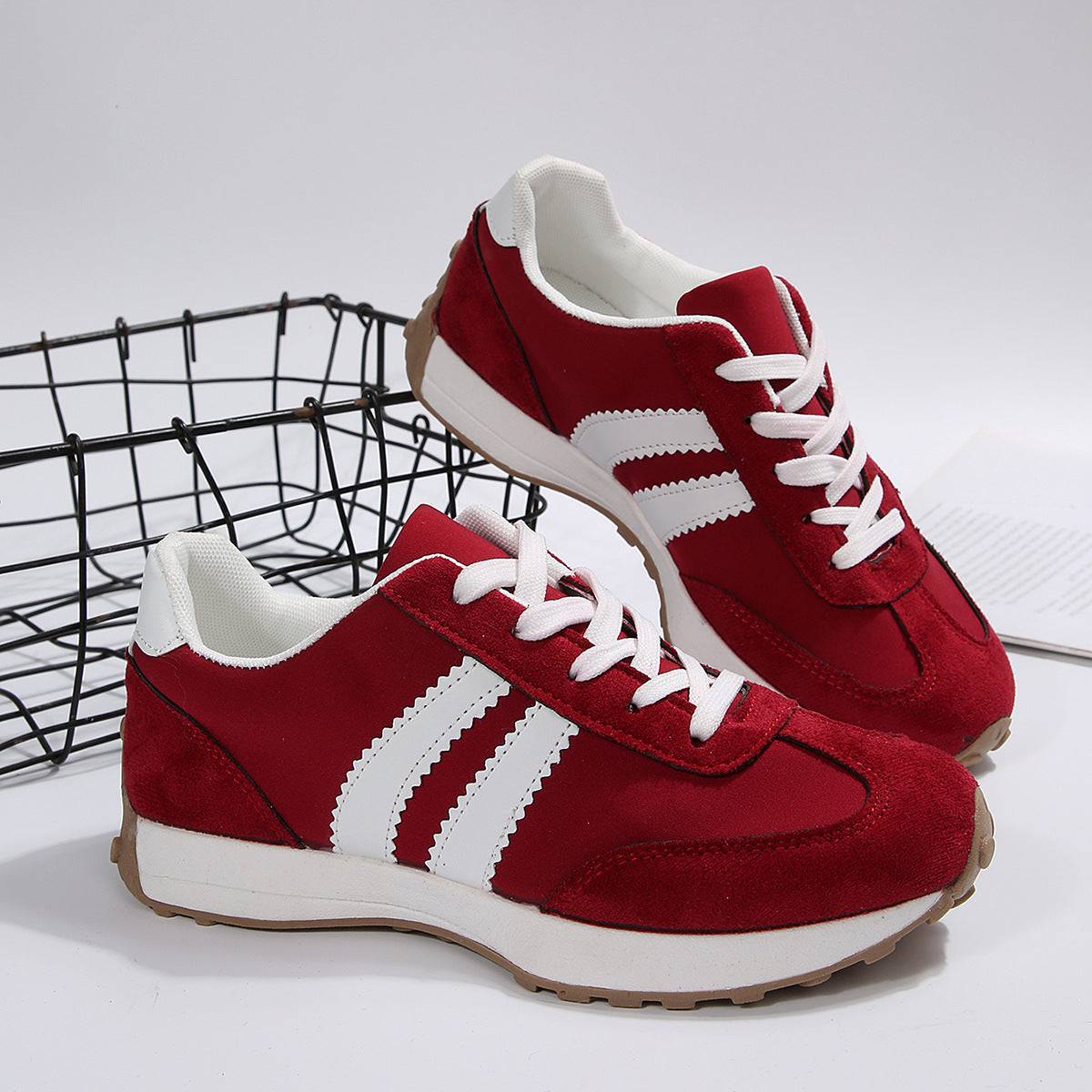 Zapatillas retro de suela gruesa para mujer