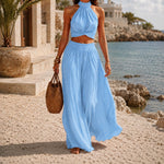 Set aus Neckholder-Top und weitem Rock