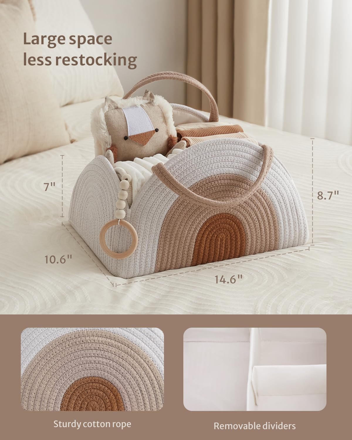 Cotton Rope Diaper Caddy Basket