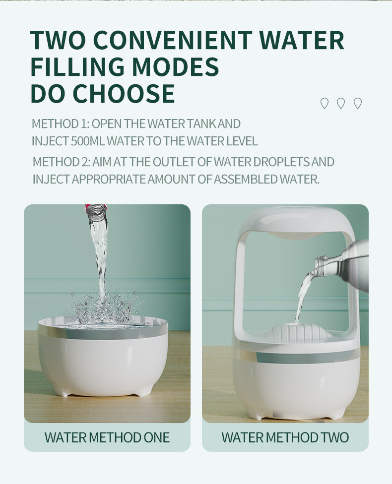 Humidificateur anti-gravité à effet goutte d'eau