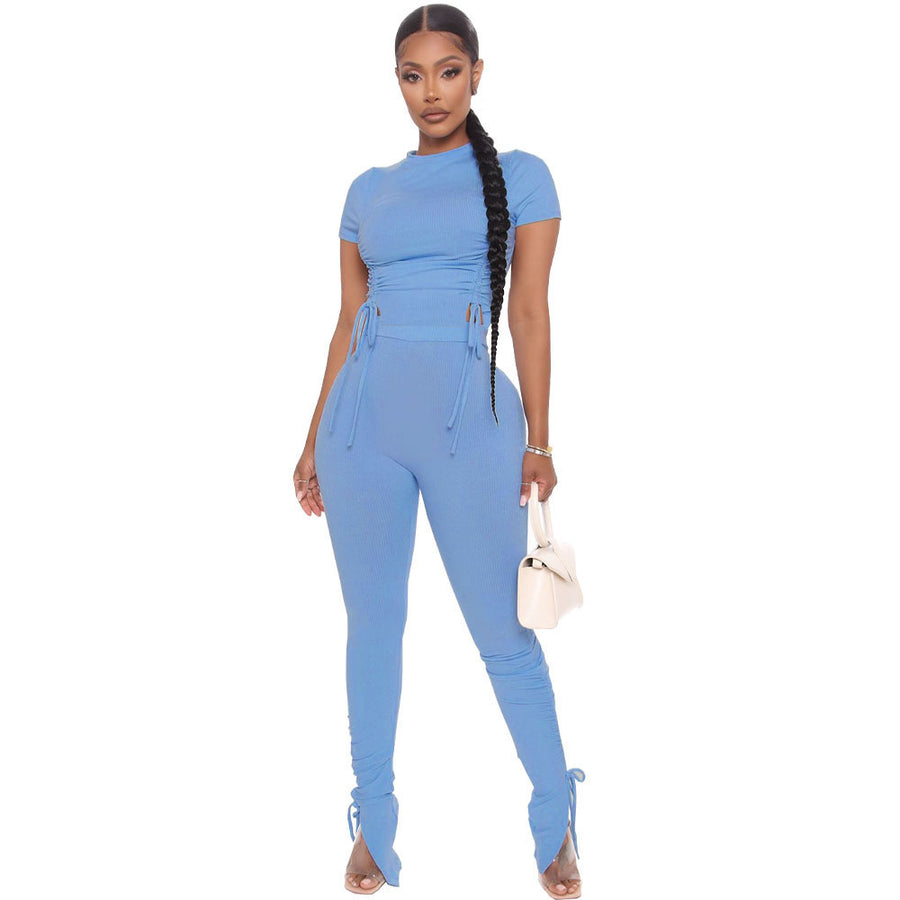 Women's Crop Top and Pants Matching Set