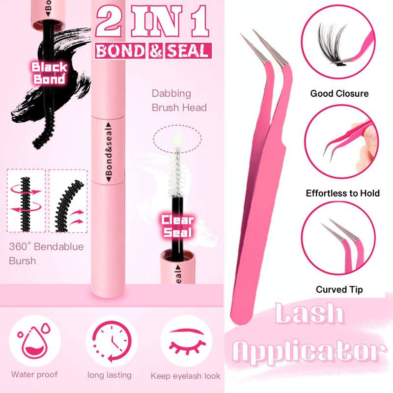 Lash Cluster Kit, 640 stuks, 9-16mm D-krul