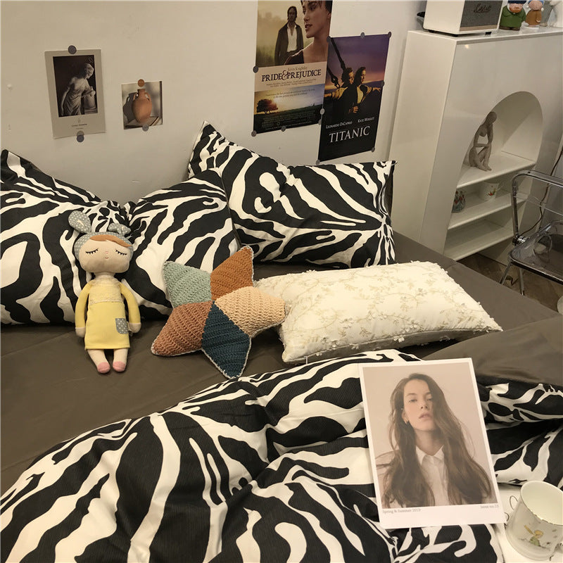 Parure de lit en coton à motif zèbre