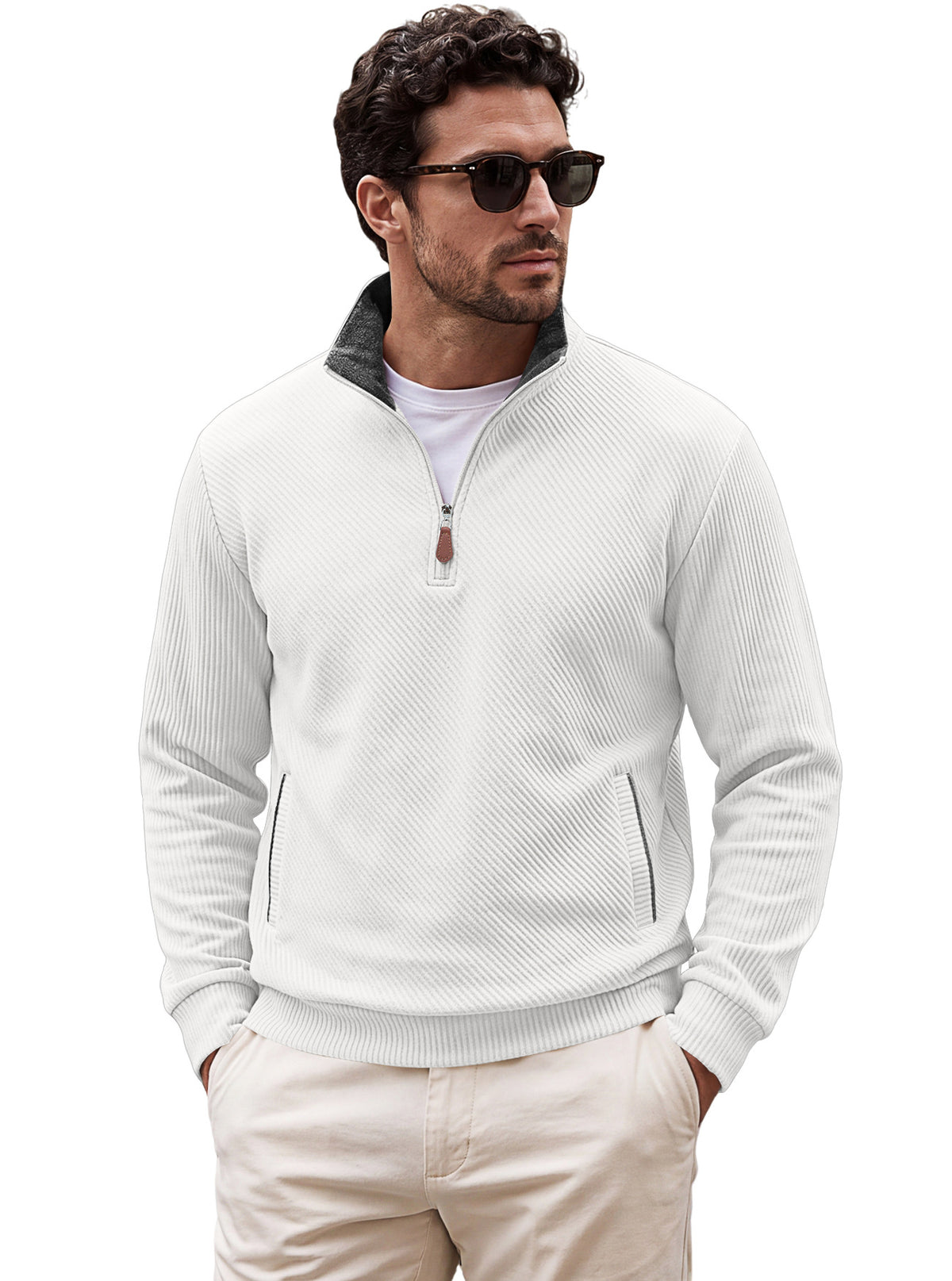 Men's Half-Zip Jacquard Pullover