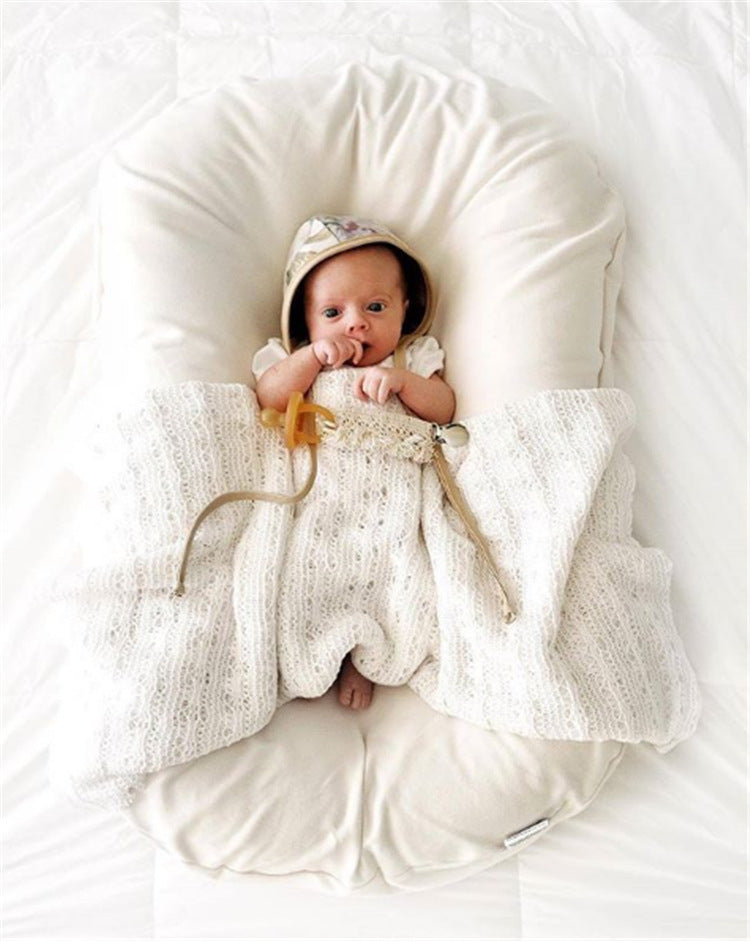 Portable Baby Nest Lounger, Cotton Newborn Bed