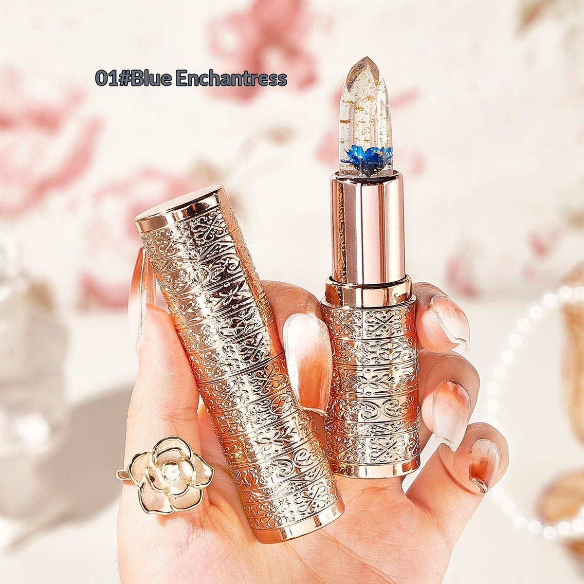 Floral Jelly Color-changing Lipstick For Women Transforms Into A Lip Balm