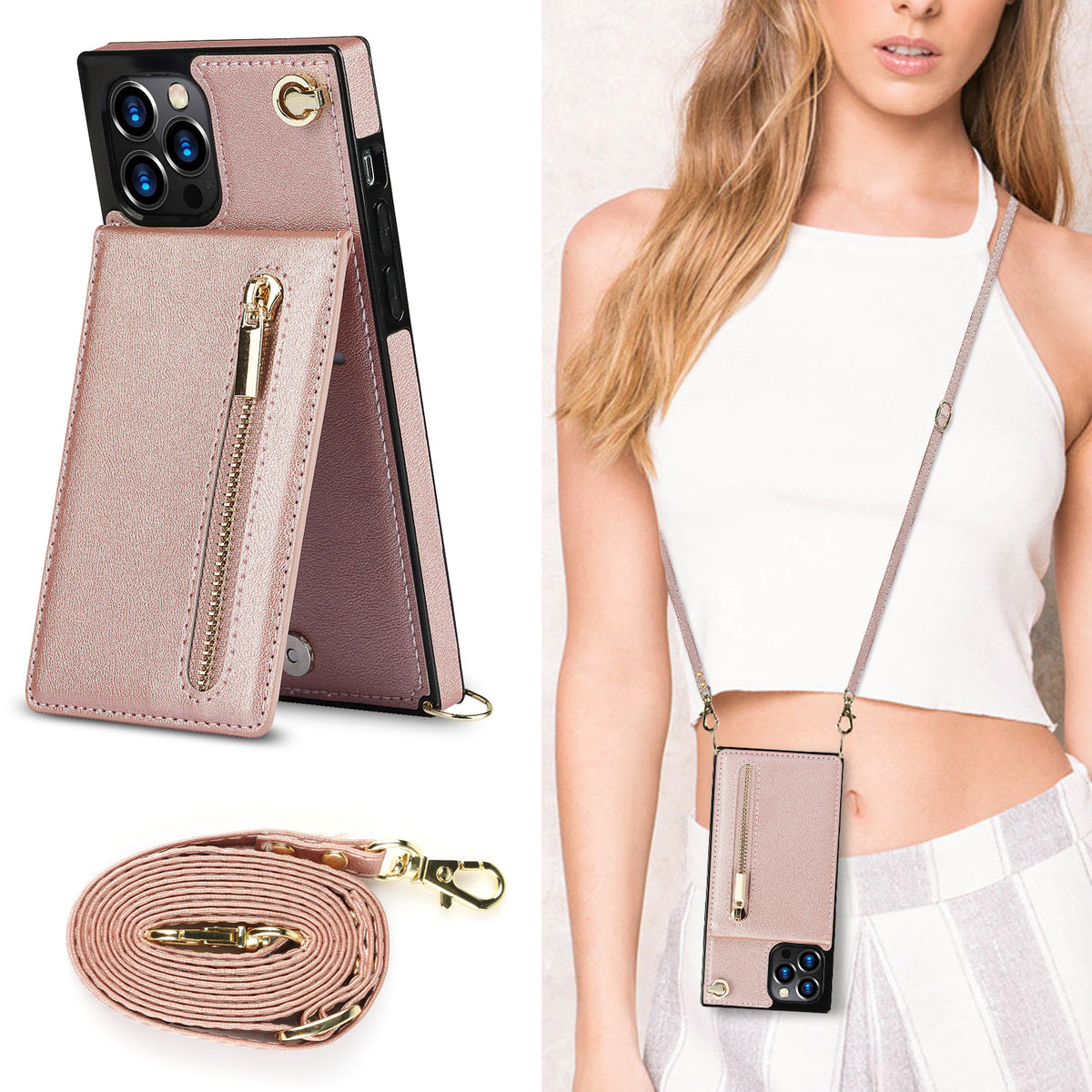 Samsung Crossbody Phone Case with Zipper Wallet