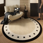 Tappeto rotondo in stile vintage francese