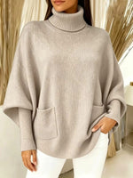 Damen-Rollkragenpullover, einfarbig