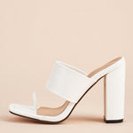 Sandali donna slip-on con tacco a blocco