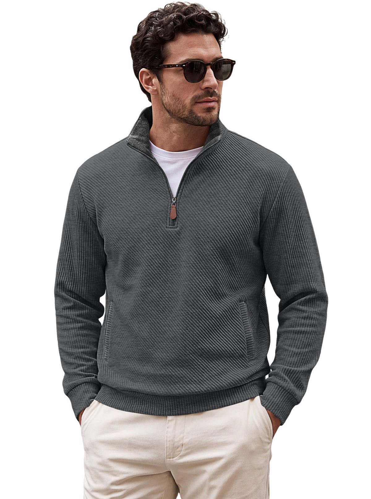 Men's Half-Zip Jacquard Pullover