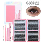 Lash Cluster Kit, 640 stuks, 9-16mm D-krul