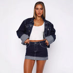 Stretch Denim Mini Skirt