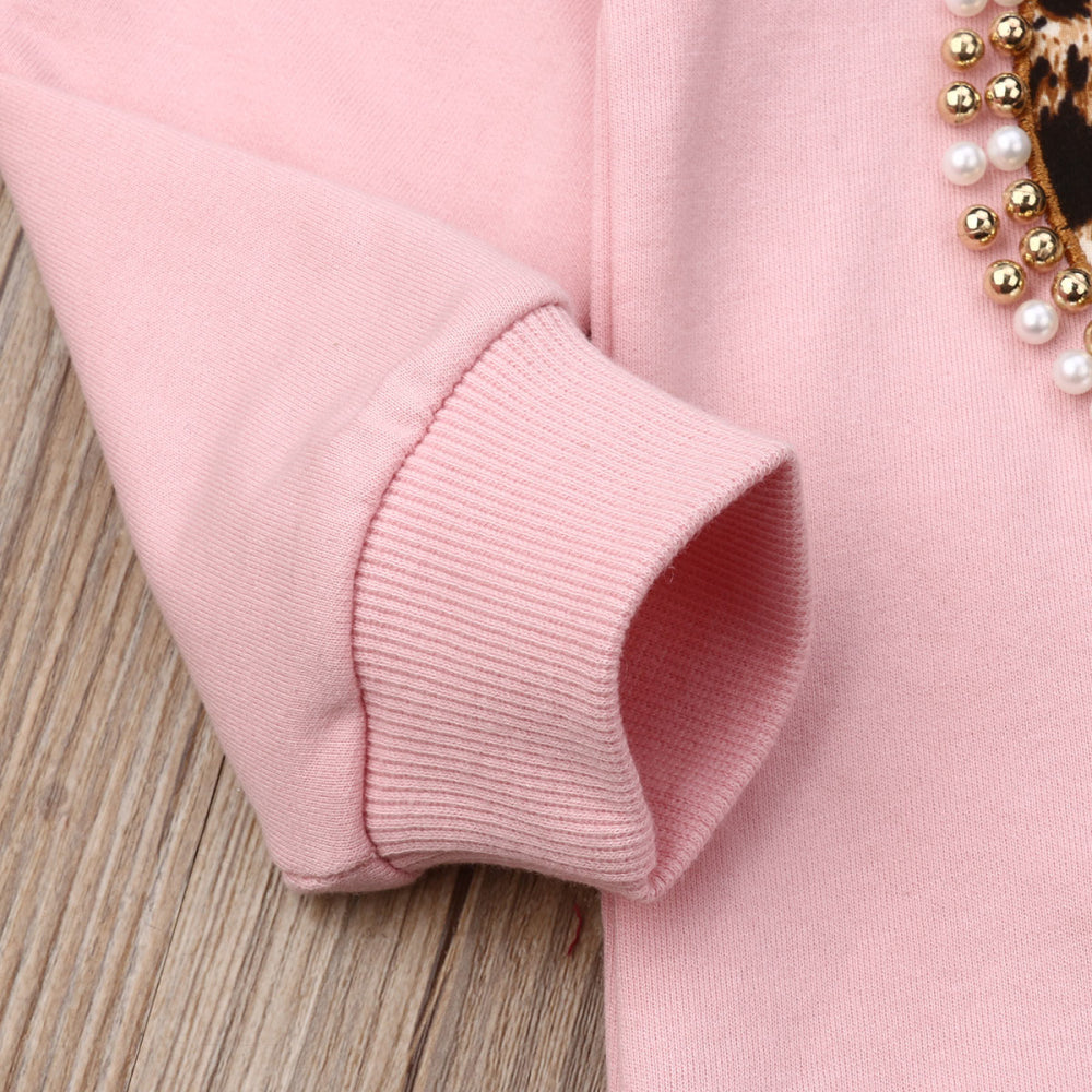 Sweatshirt- und Hosen-Set mit Herz-Print für Mädchen
