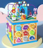 Wooden Bead Maze Activity Cube