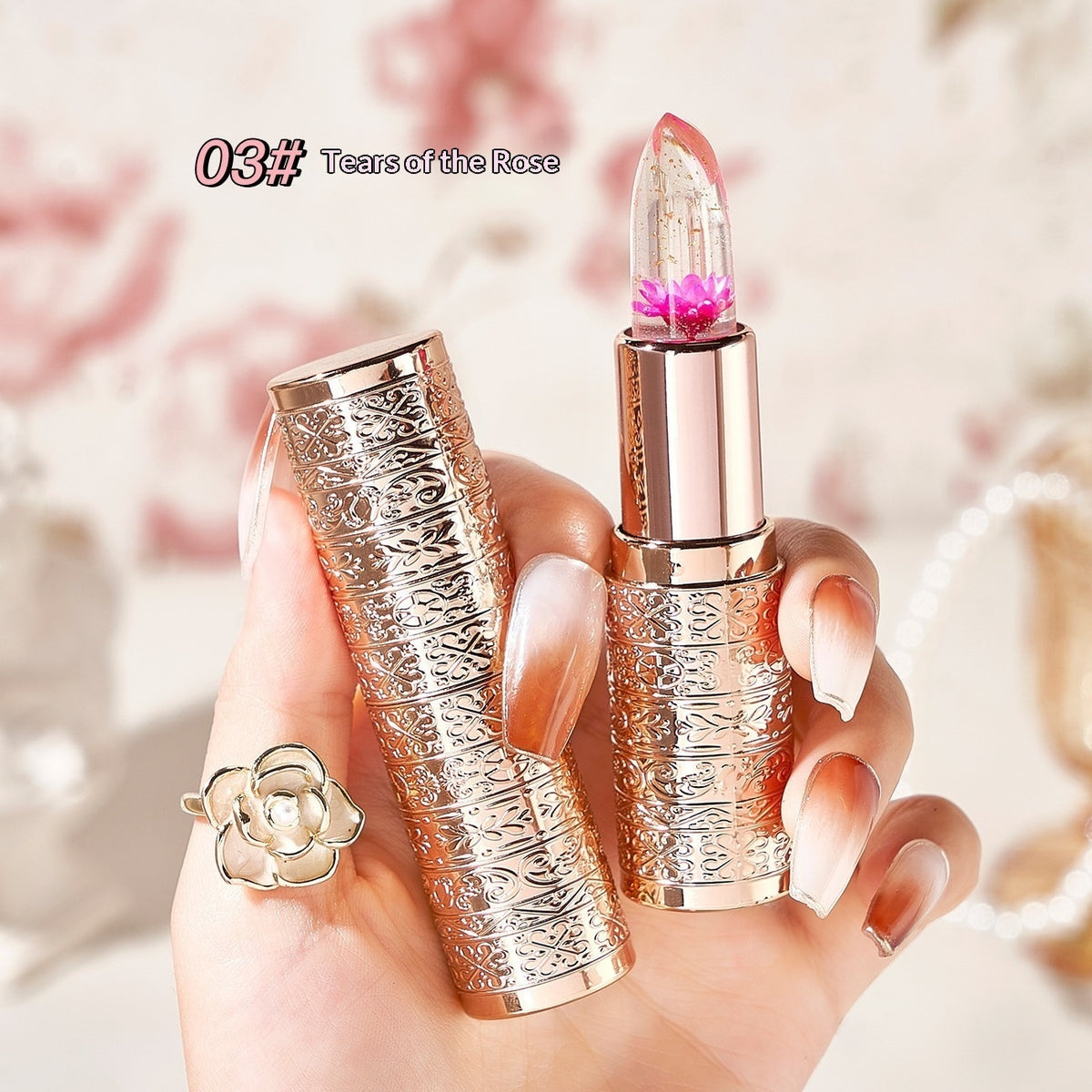 Floral Jelly Color-changing Lipstick For Women Transforms Into A Lip Balm