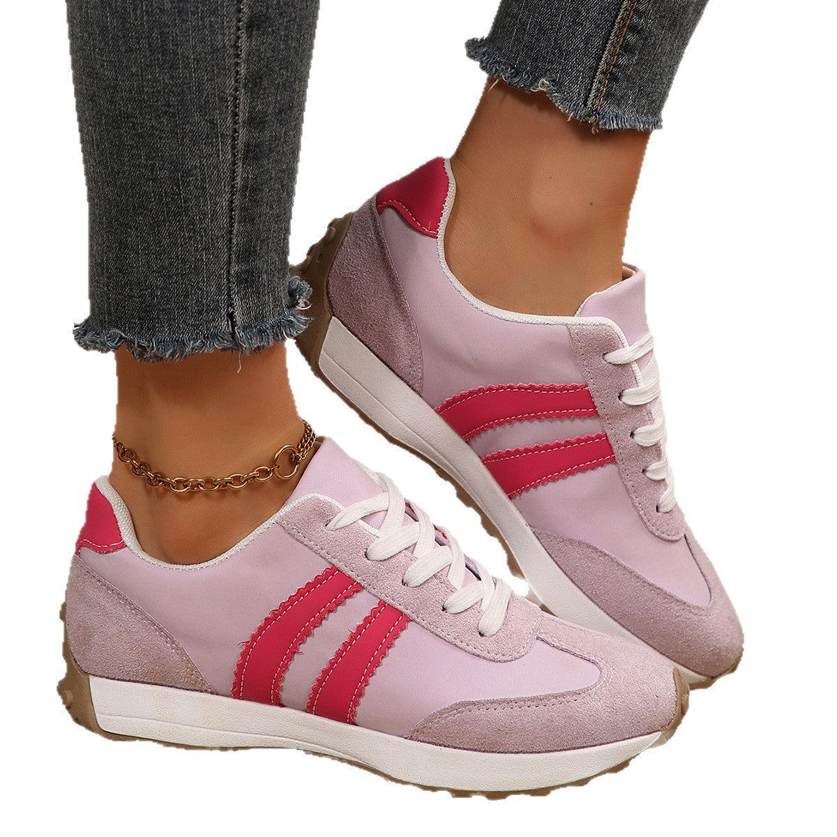 Zapatillas retro de suela gruesa para mujer