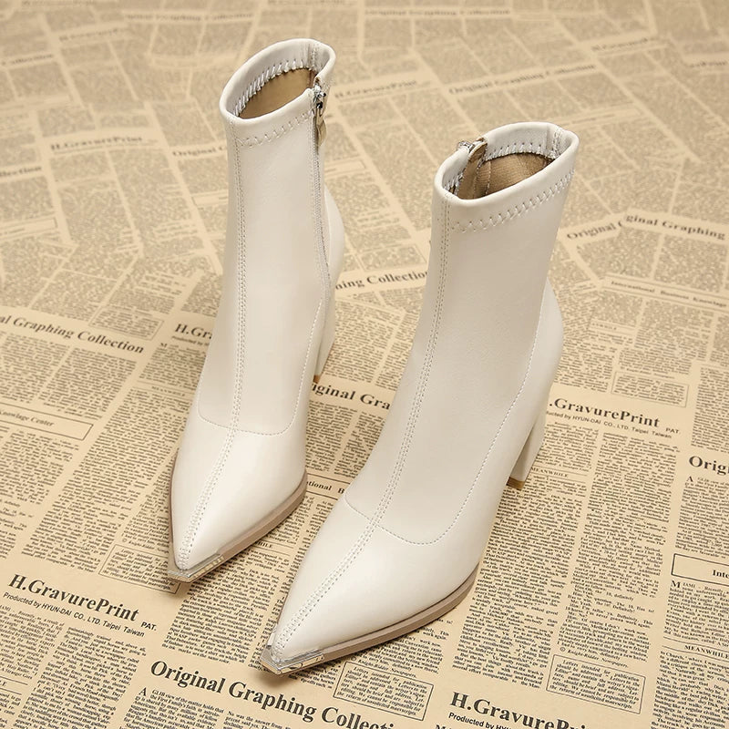 Women's Chunky-Heel Pointed-Toe Ankle Boots