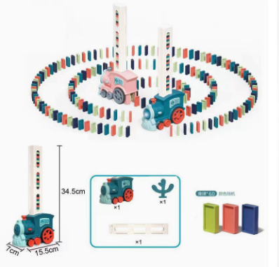 Domino-Zug-Spielset mit 100 Dominosteinen