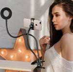 LED-Selfie-Ringlicht für Live-Make-up, verstellbar – 8 cm Stativ