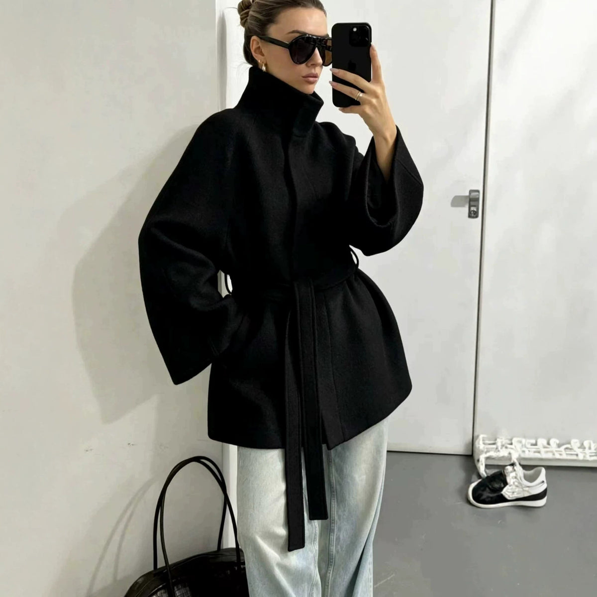 Manteau double face minimaliste et raffiné
