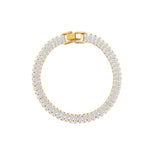 Classic -style Brass Square Bracelet with Diamond-studded Chain