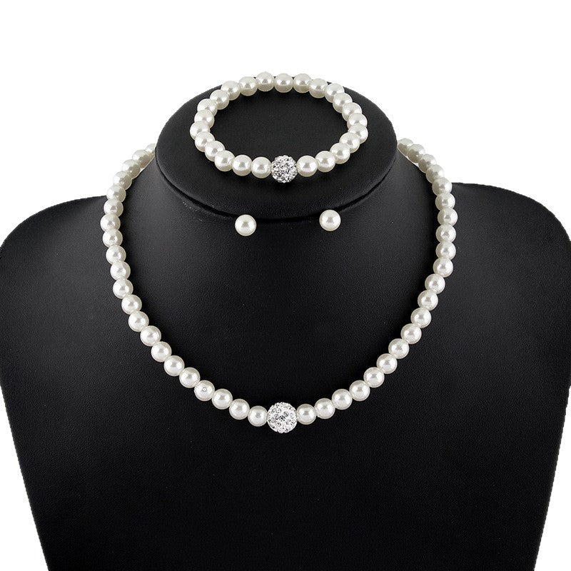 Set di gioielli con perle, 3 pezzi