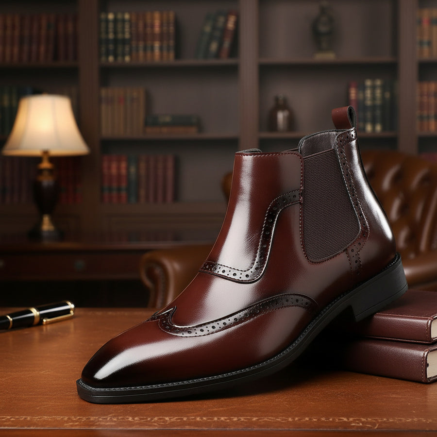 Men's Retro Western Slip-On Boots