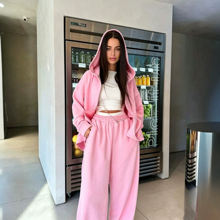 Women's Zip-Up Hoodie and Pants Lounge Set