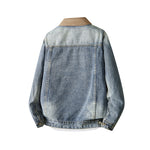Herren-Retro-Jeansjacke mit Wildleder-Kragen