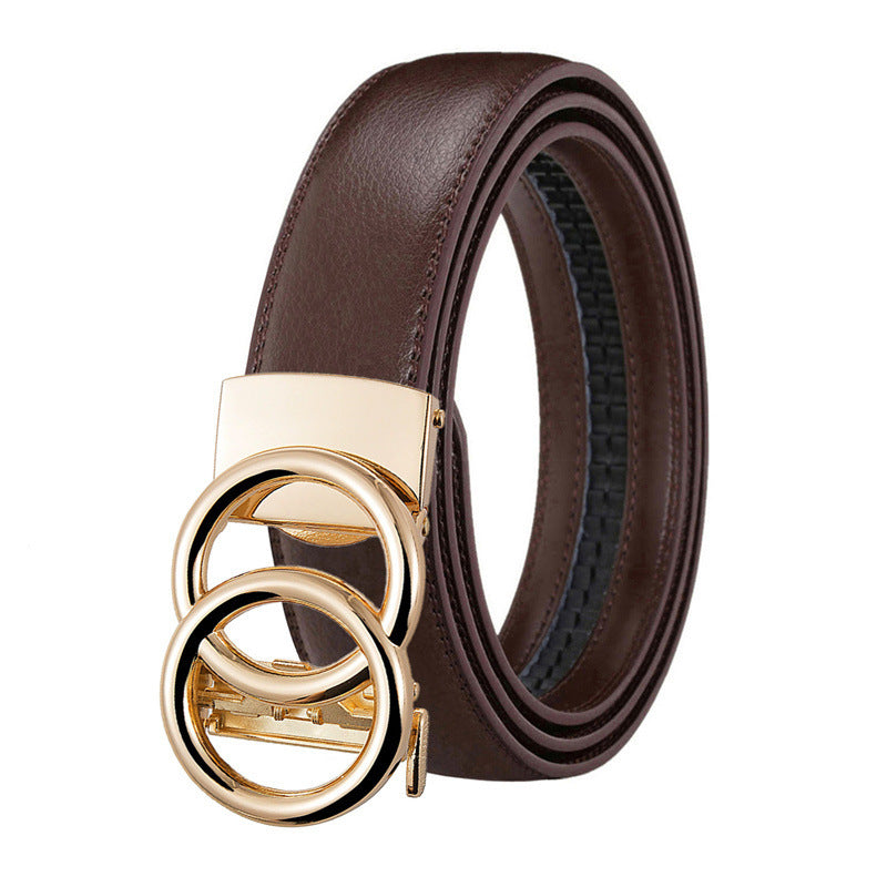 Unisex Automatic Genuine Leather Belt
