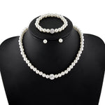 Set di gioielli con perle, 3 pezzi