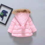 Kids Puffer Winter Jacket with Fur Trim Hood