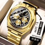 Orologio al quarzo luminoso retrò da uomo, impermeabile